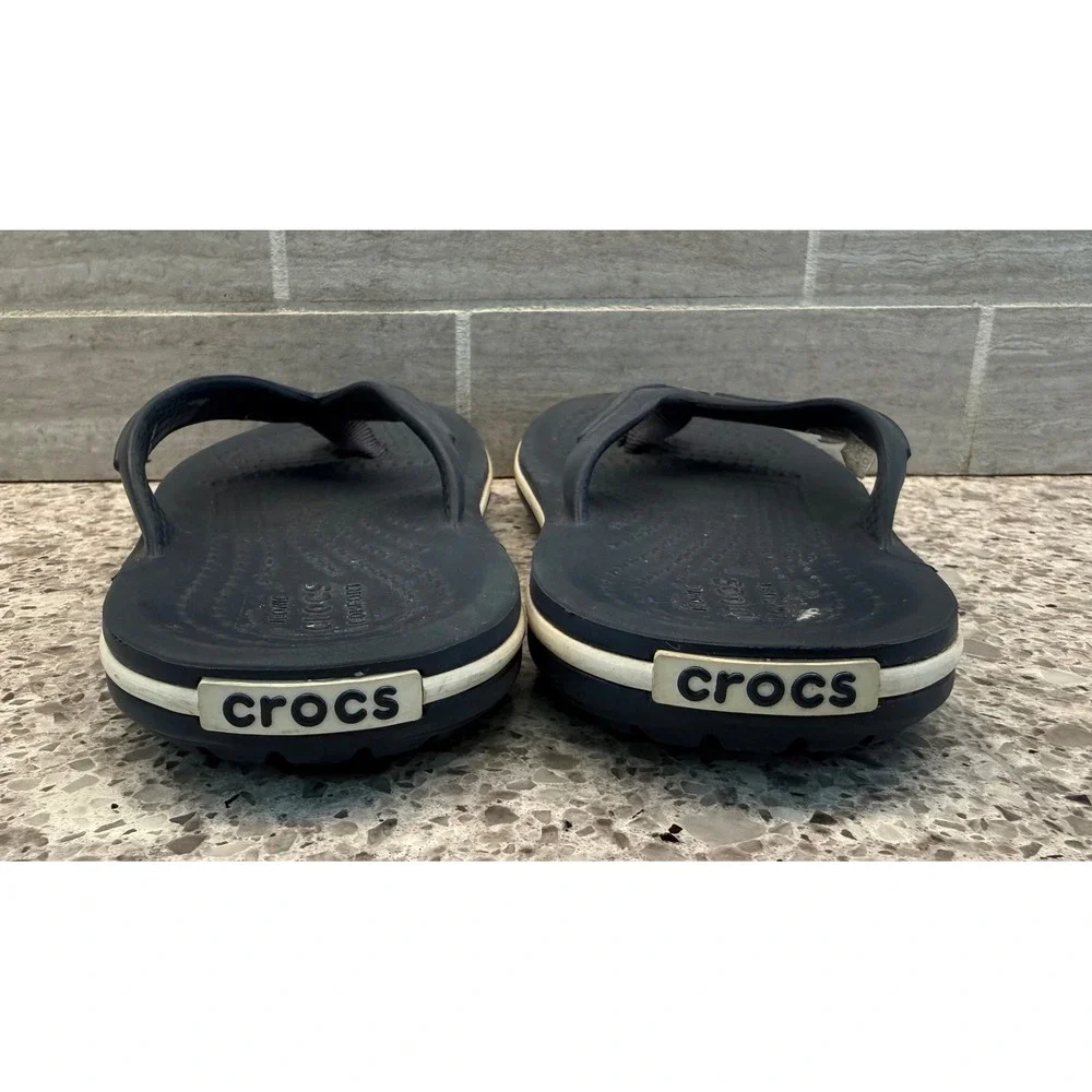 Kids Navy Blue and White Crocs Flip Flops‎